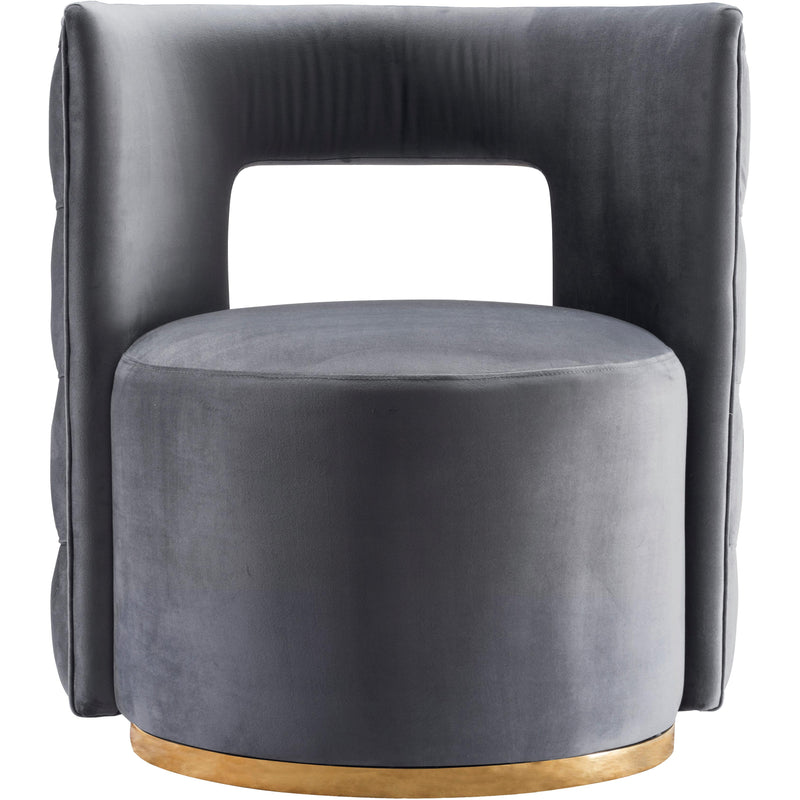 Meridian Theo Grey Velvet Accent Chair IMAGE 2