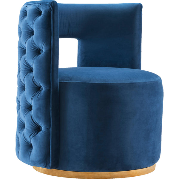 Meridian Theo Navy Velvet Accent Chair IMAGE 1