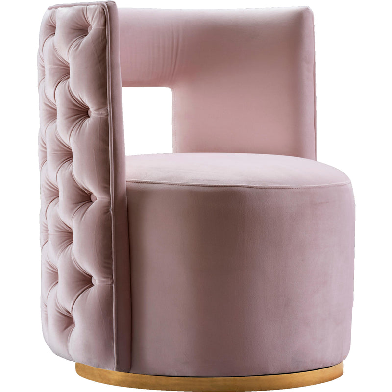 Meridian Theo Pink Velvet Accent Chair IMAGE 1