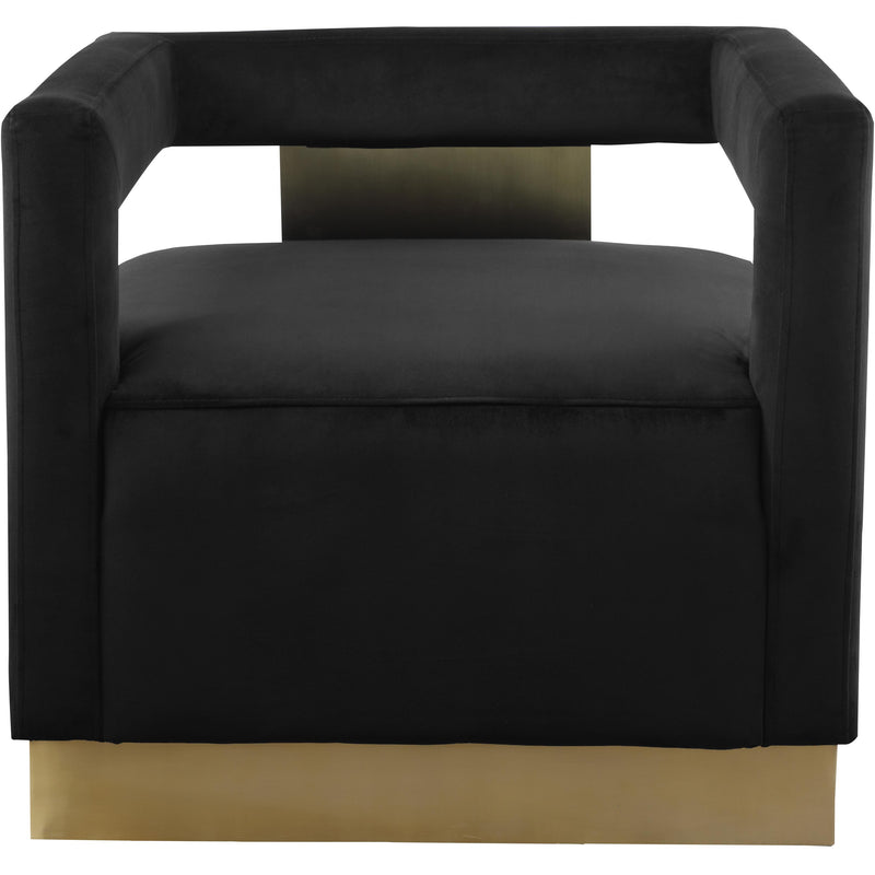 Meridian Armani Black Velvet Accent Chair IMAGE 2