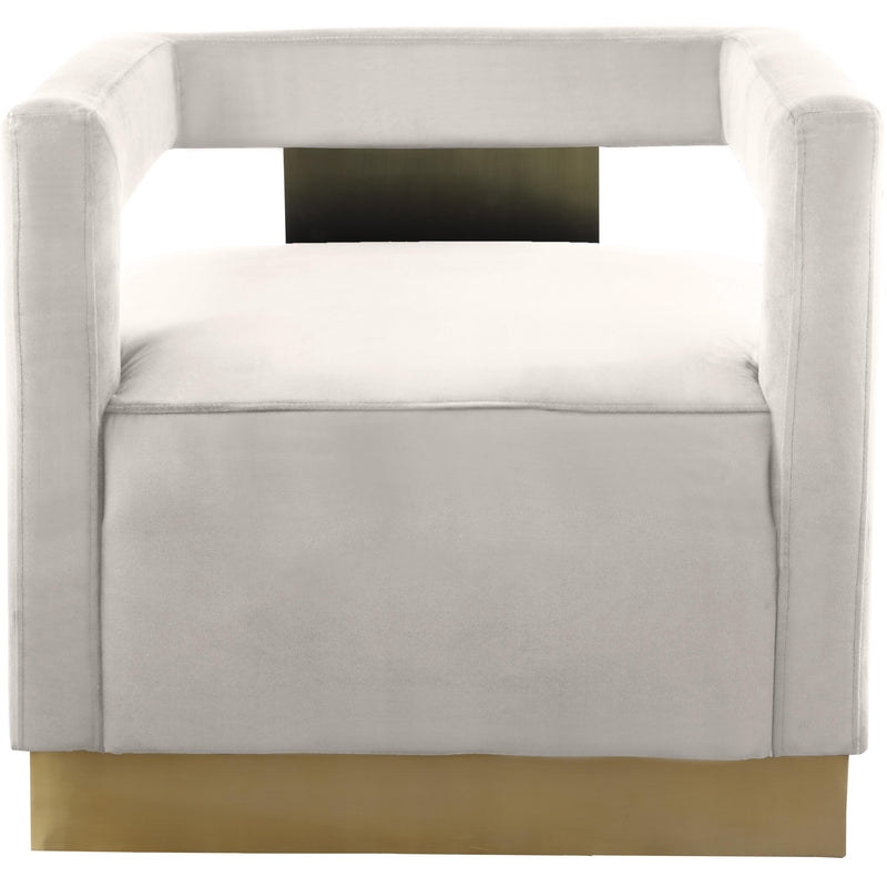 Meridian Armani Cream Velvet Accent Chair IMAGE 2