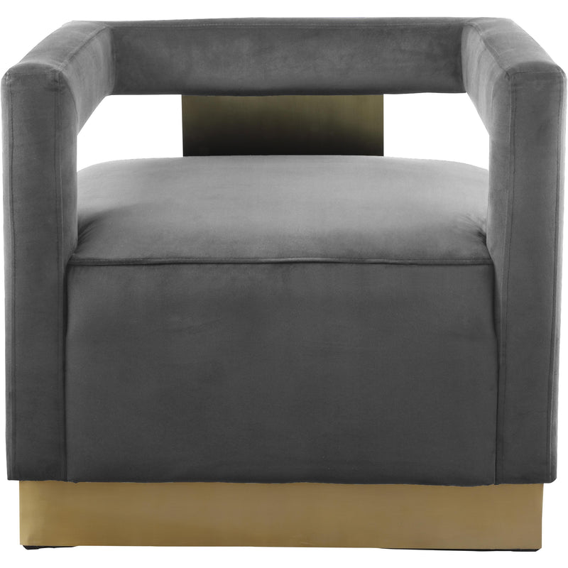 Meridian Armani Grey Velvet Accent Chair IMAGE 2