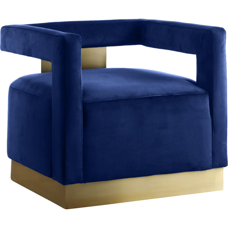 Meridian Armani Navy Velvet Accent Chair IMAGE 1