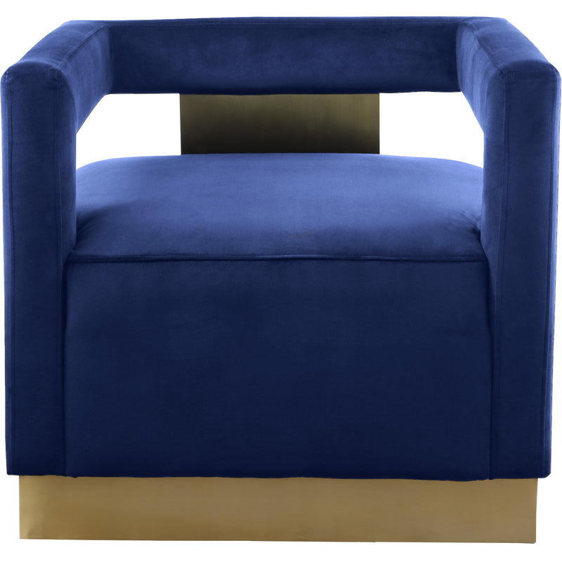 Meridian Armani Navy Velvet Accent Chair IMAGE 2