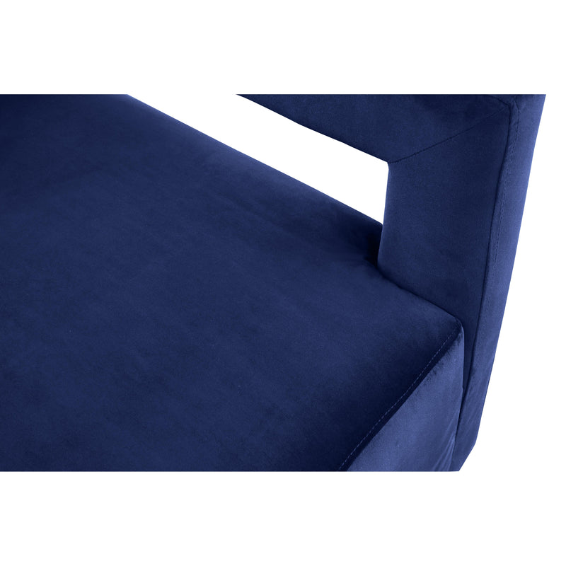 Meridian Armani Navy Velvet Accent Chair IMAGE 4