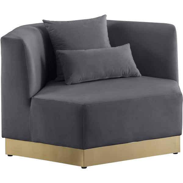 Meridian Marquis Grey Velvet Chair IMAGE 1