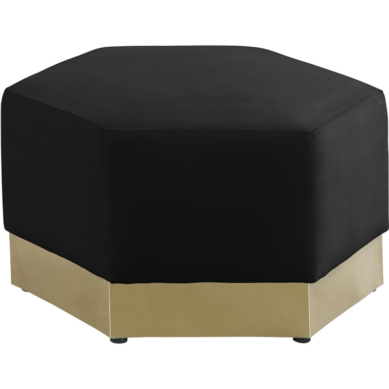 Meridian Marquis Black Velvet Ottoman IMAGE 2