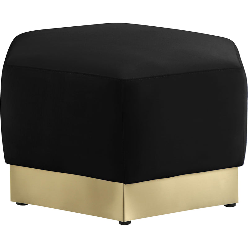 Meridian Marquis Black Velvet Ottoman IMAGE 3