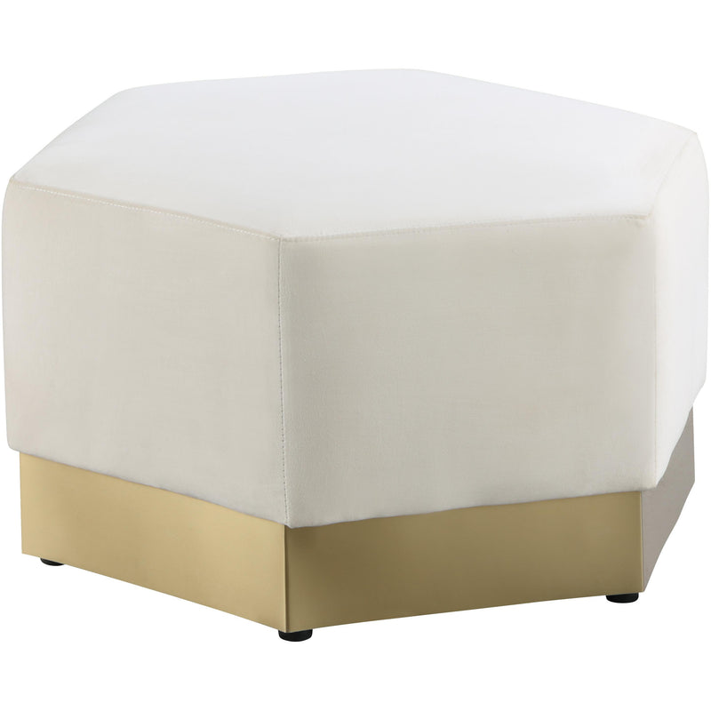 Meridian Marquis Cream Velvet Ottoman IMAGE 2