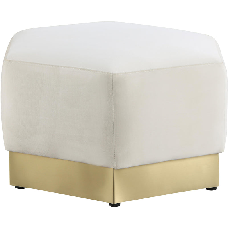 Meridian Marquis Cream Velvet Ottoman IMAGE 3