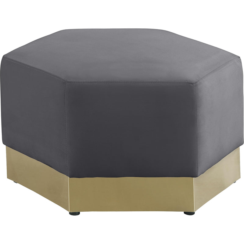 Meridian Marquis Grey Velvet Ottoman IMAGE 1