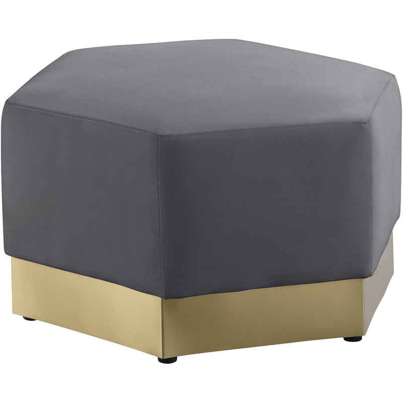 Meridian Marquis Grey Velvet Ottoman IMAGE 2