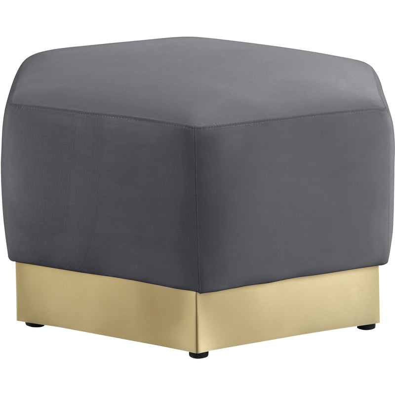 Meridian Marquis Grey Velvet Ottoman IMAGE 3