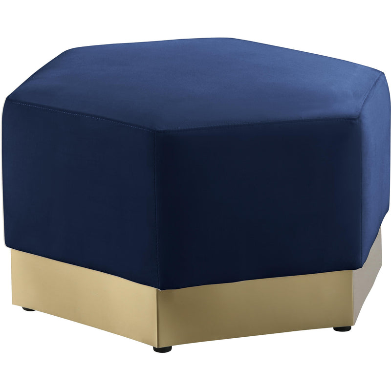 Meridian Marquis Navy Velvet Ottoman IMAGE 2