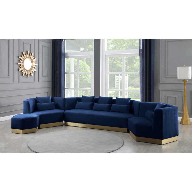 Meridian Marquis Navy Velvet Ottoman IMAGE 8