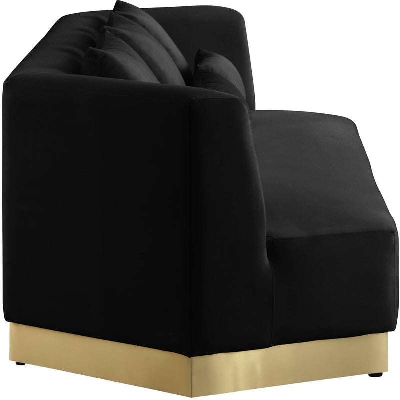 Meridian Marquis Black Velvet Sofa IMAGE 3