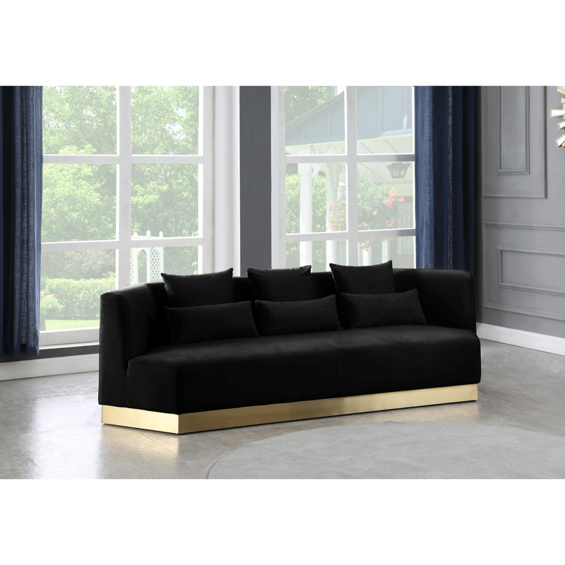 Meridian Marquis Black Velvet Sofa IMAGE 6