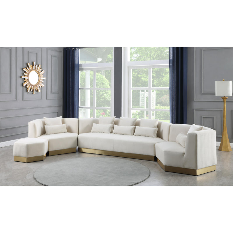 Meridian Marquis Cream Velvet Sofa IMAGE 10