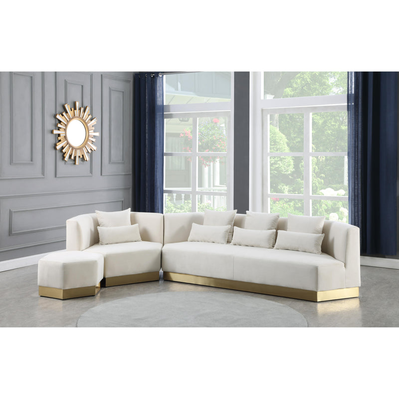 Meridian Marquis Cream Velvet Sofa IMAGE 9