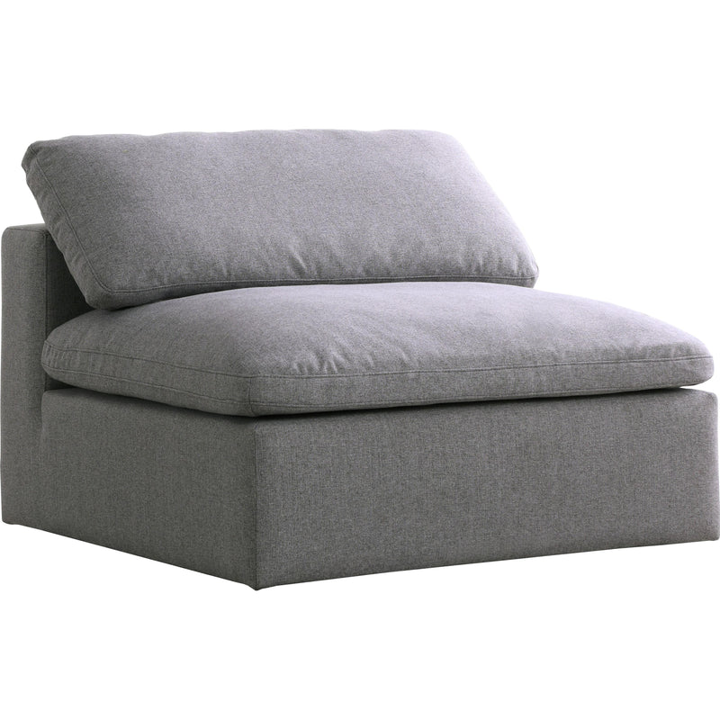 Meridian Serene Grey Linen Textured Fabric Deluxe Comfort Modular Armless Chair IMAGE 1