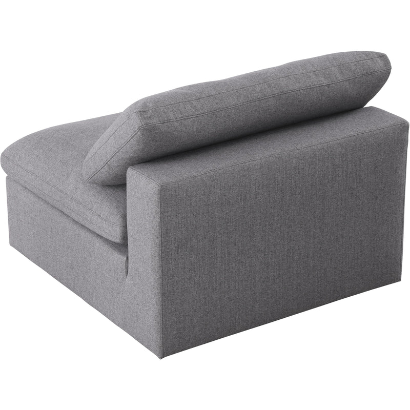 Meridian Serene Grey Linen Textured Fabric Deluxe Comfort Modular Armless Chair IMAGE 2