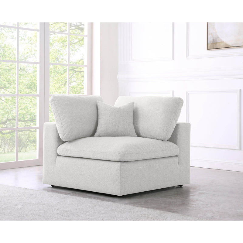 Meridian Serene Cream Linen Textured Fabric Deluxe Comfort Modular Corner Chair IMAGE 3