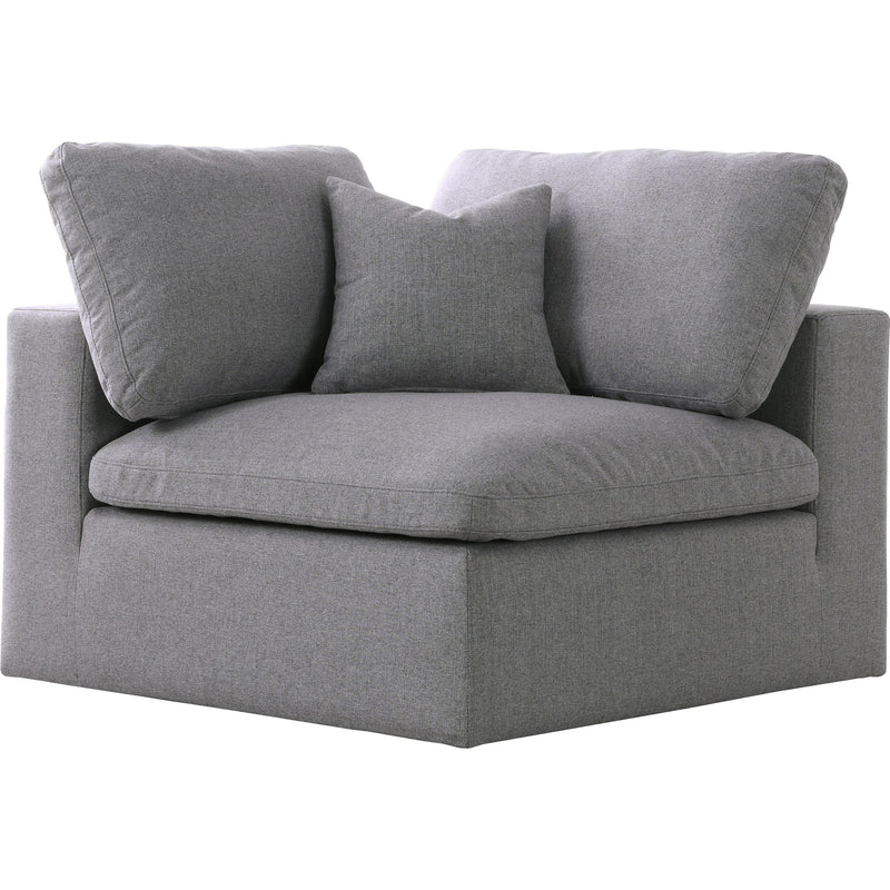 Meridian Serene Grey Linen Textured Fabric Deluxe Comfort Modular Corner Chair IMAGE 1