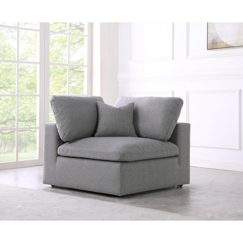 Meridian Serene Grey Linen Textured Fabric Deluxe Comfort Modular Corner Chair IMAGE 3