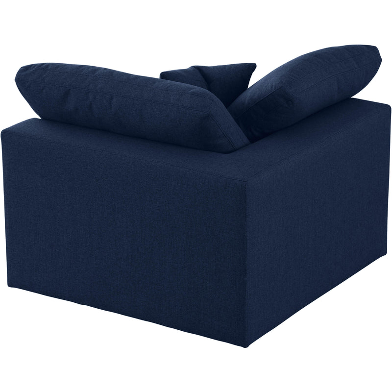 Meridian Serene Navy Linen Textured Fabric Deluxe Comfort Modular Corner Chair IMAGE 2