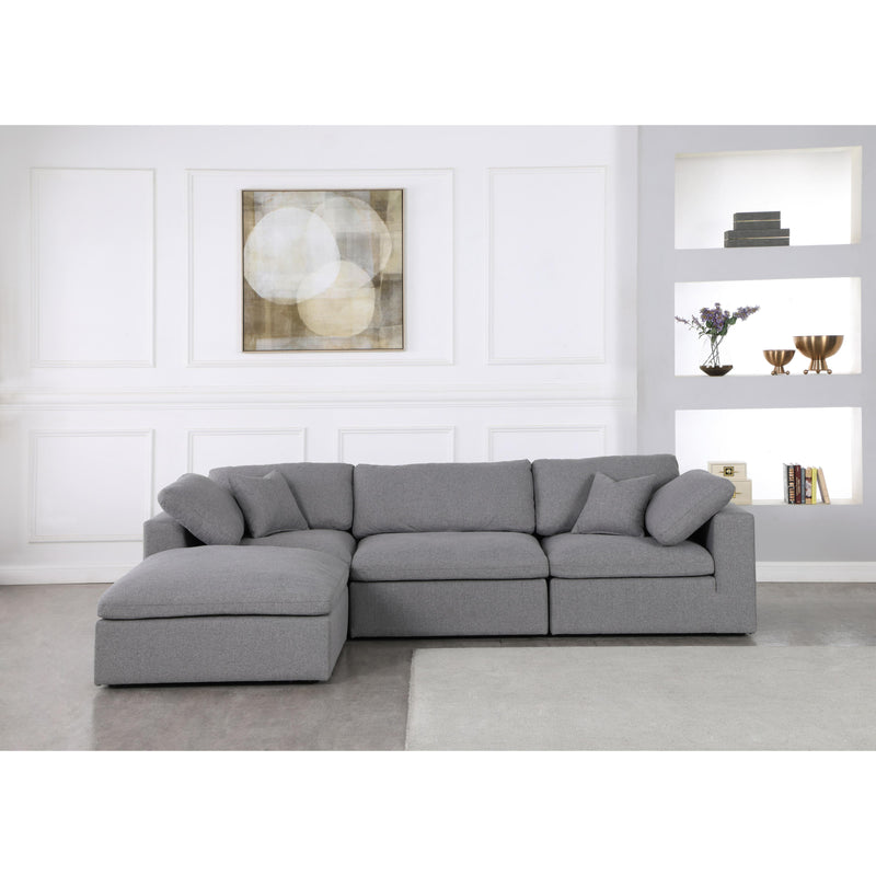 Meridian Serene Grey Linen Textured Fabric Deluxe Comfort Modular Sectional IMAGE 10