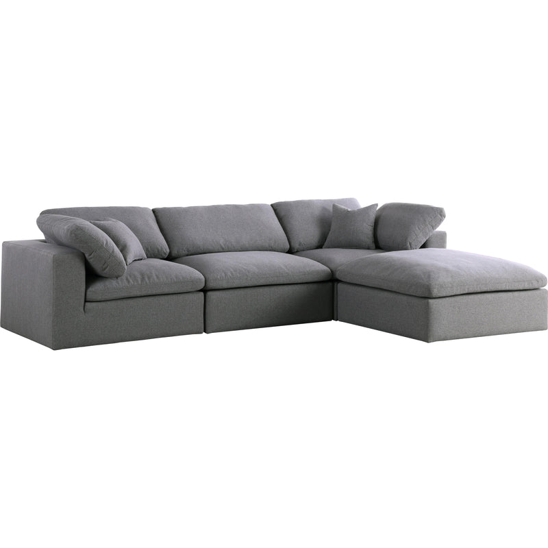 Meridian Serene Grey Linen Textured Fabric Deluxe Comfort Modular Sectional IMAGE 1