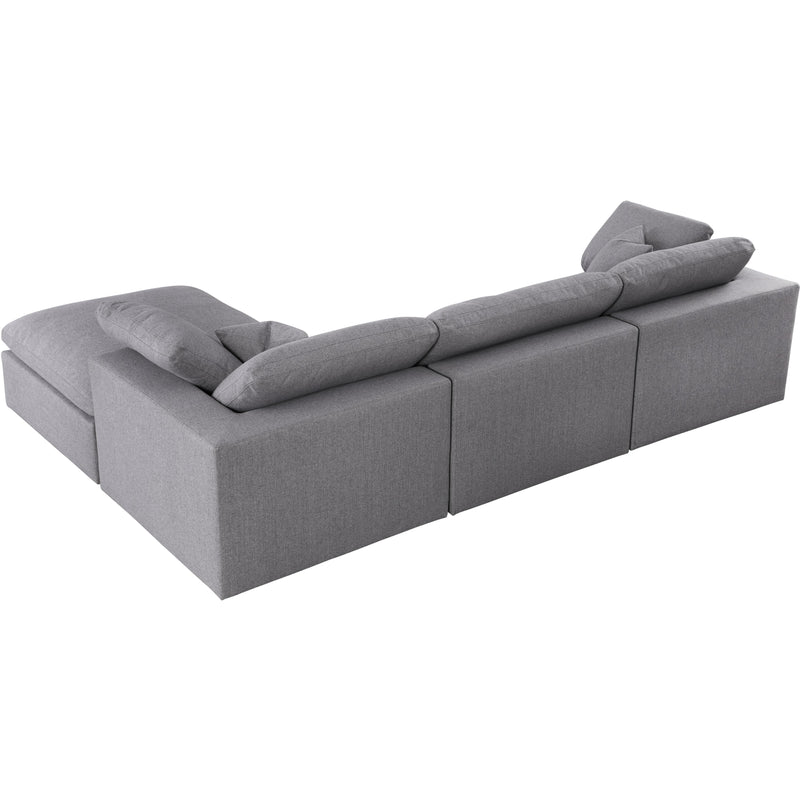 Meridian Serene Grey Linen Textured Fabric Deluxe Comfort Modular Sectional IMAGE 3