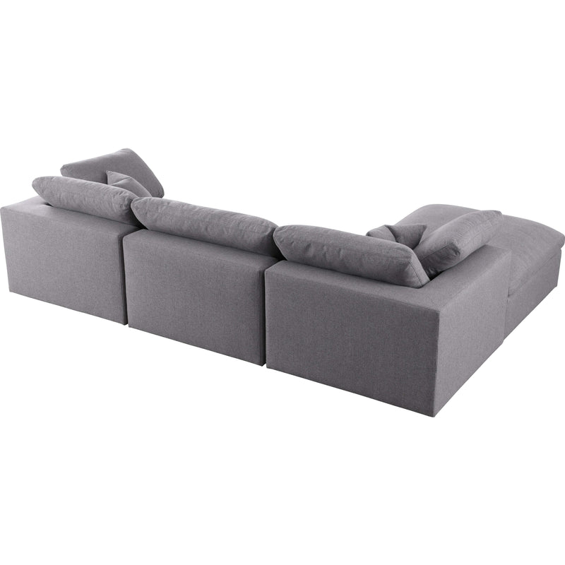 Meridian Serene Grey Linen Textured Fabric Deluxe Comfort Modular Sectional IMAGE 4