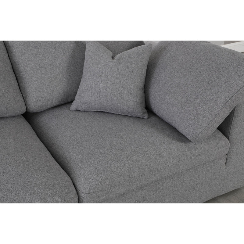 Meridian Serene Grey Linen Textured Fabric Deluxe Comfort Modular Sectional IMAGE 5