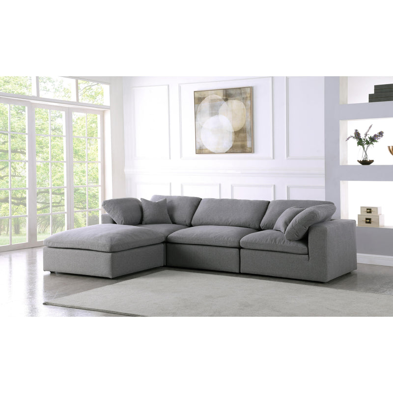 Meridian Serene Grey Linen Textured Fabric Deluxe Comfort Modular Sectional IMAGE 7