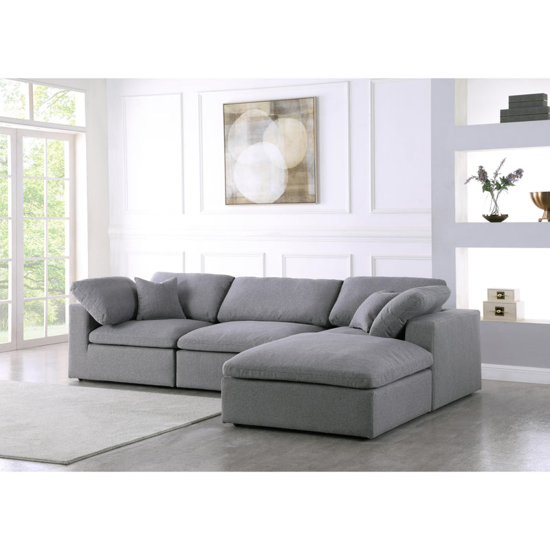 Meridian Serene Grey Linen Textured Fabric Deluxe Comfort Modular Sectional IMAGE 8