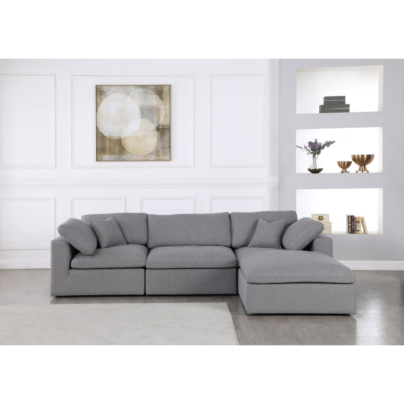 Meridian Serene Grey Linen Textured Fabric Deluxe Comfort Modular Sectional IMAGE 9