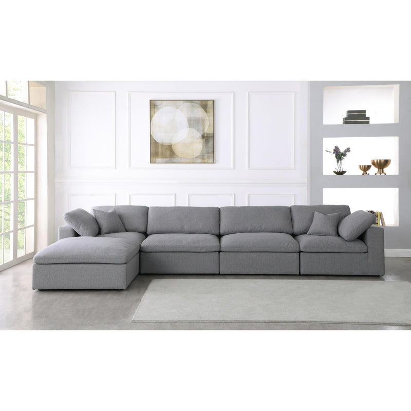 Meridian Serene Grey Linen Textured Fabric Deluxe Comfort Modular Sectional IMAGE 10