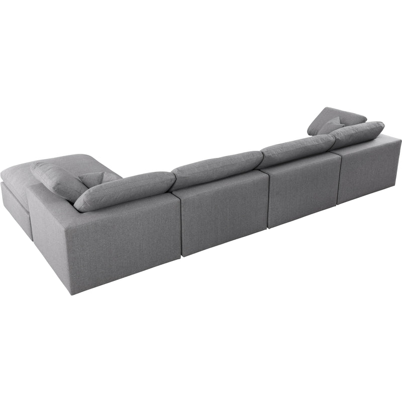 Meridian Serene Grey Linen Textured Fabric Deluxe Comfort Modular Sectional IMAGE 3