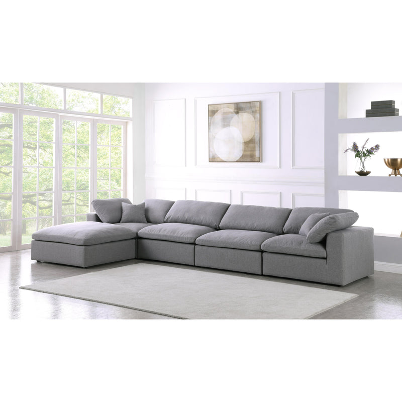 Meridian Serene Grey Linen Textured Fabric Deluxe Comfort Modular Sectional IMAGE 7