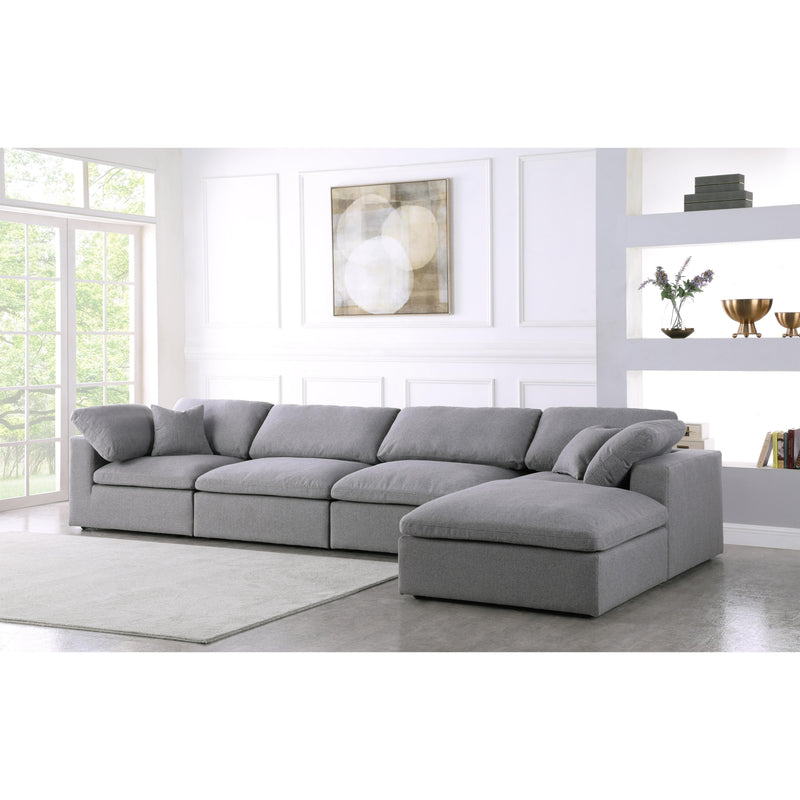 Meridian Serene Grey Linen Textured Fabric Deluxe Comfort Modular Sectional IMAGE 8