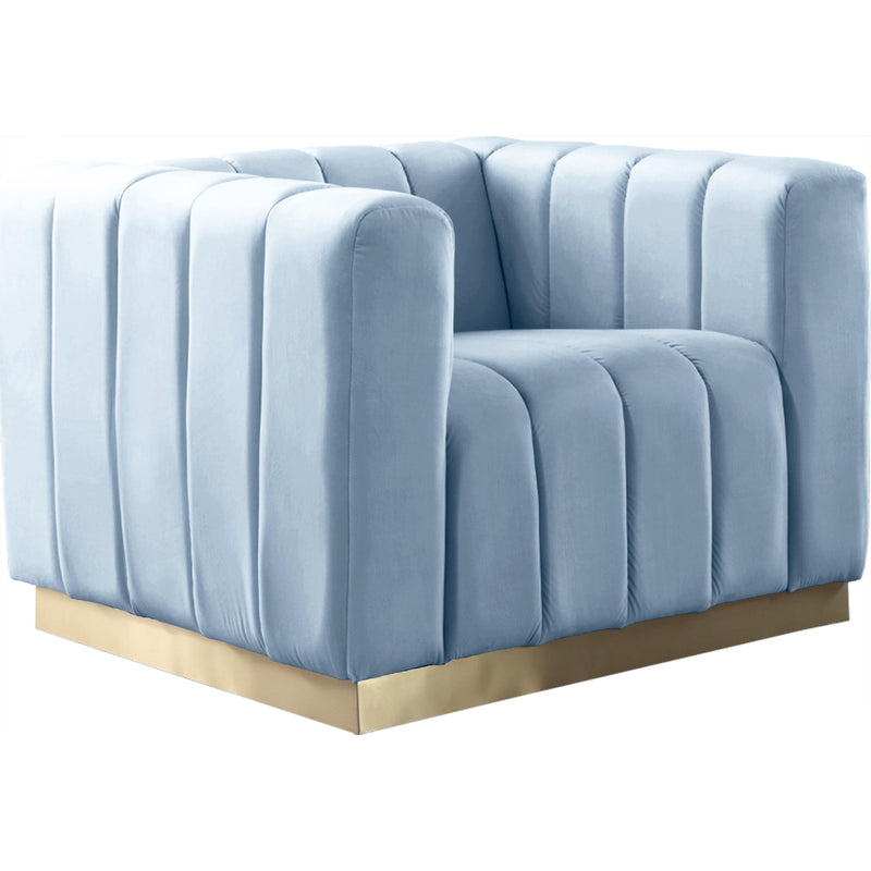 Meridian Marlon Sky Blue Velvet Chair IMAGE 1