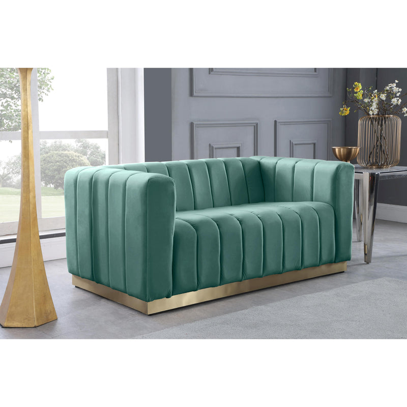 Meridian Marlon Mint Velvet Loveseat IMAGE 4