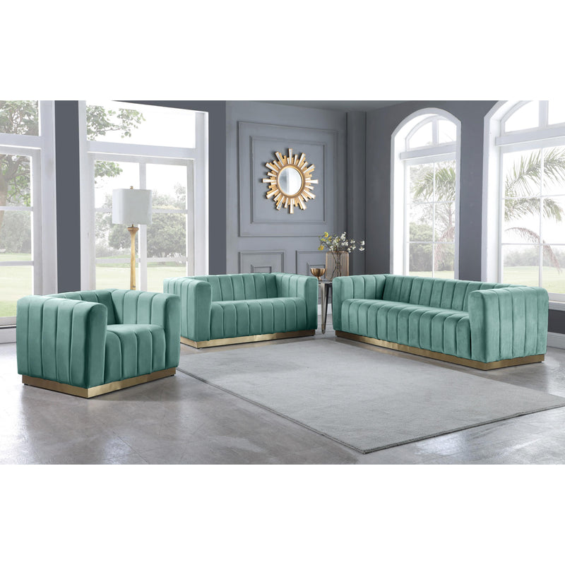 Meridian Marlon Mint Velvet Loveseat IMAGE 7