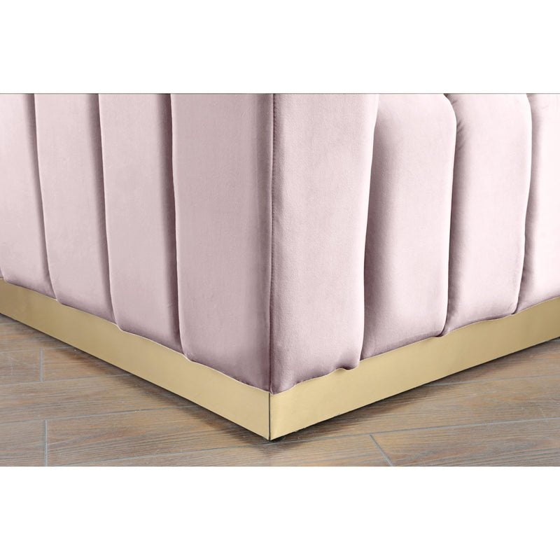 Meridian Marlon Pink Velvet Loveseat IMAGE 6