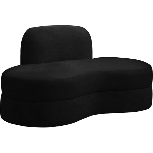 Meridian Mitzy Black Velvet Loveseat IMAGE 1