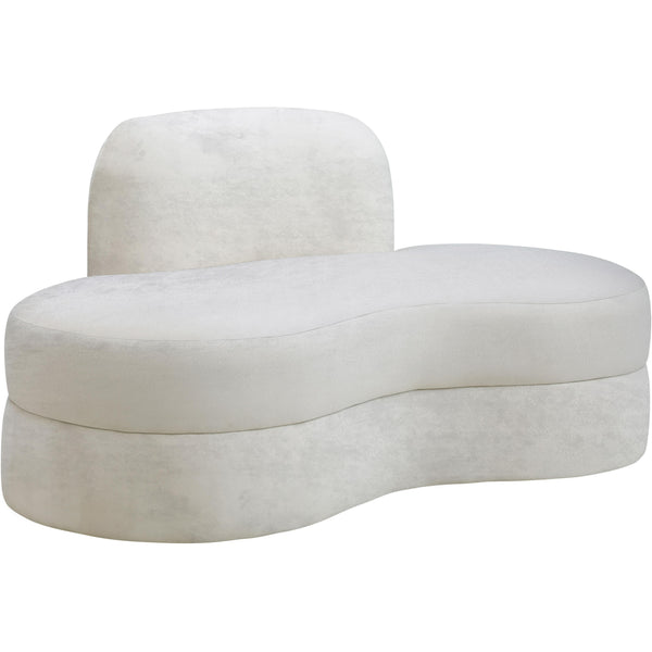 Meridian Mitzy Cream Velvet Loveseat IMAGE 1