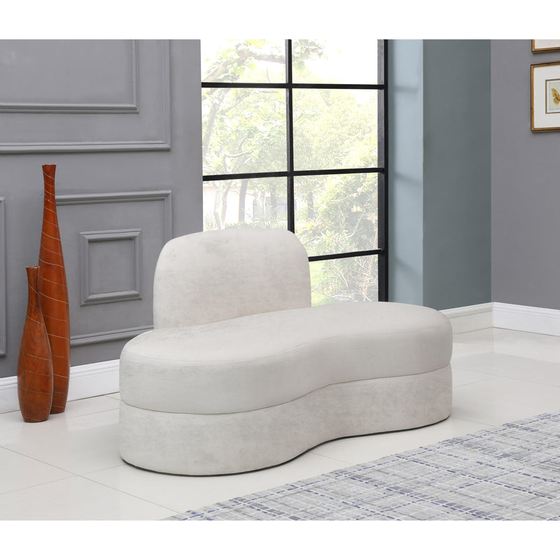 Meridian Mitzy Cream Velvet Loveseat IMAGE 6