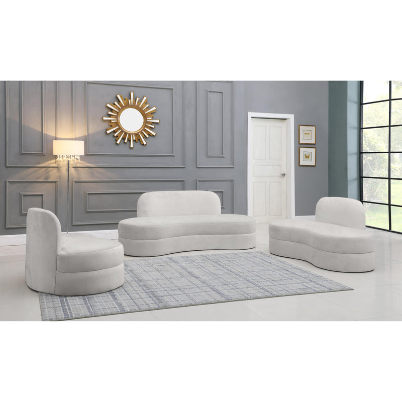 Meridian Mitzy Cream Velvet Loveseat IMAGE 7