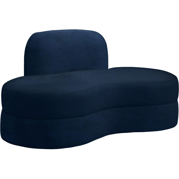 Meridian Mitzy Navy Velvet Loveseat IMAGE 1